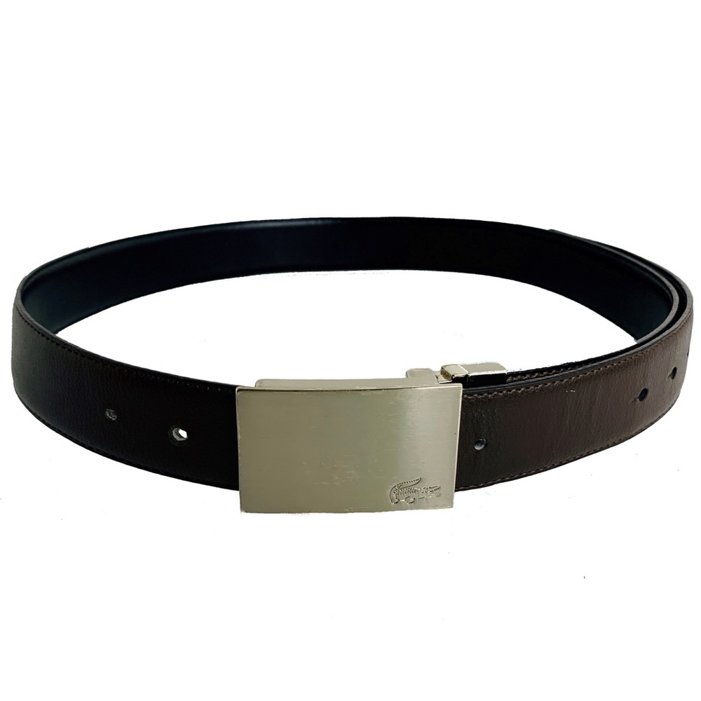 Lacoste Reversible Black and Brown Leather Belt